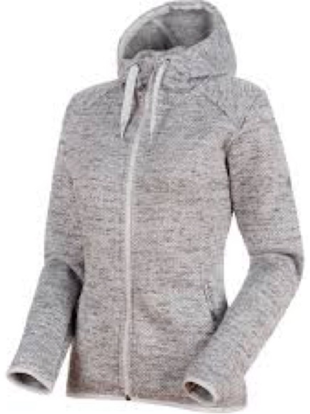 Mammut Light Heather Gray Chamuera Mid-layer Hooded Jacket Zip-Up Hoodie